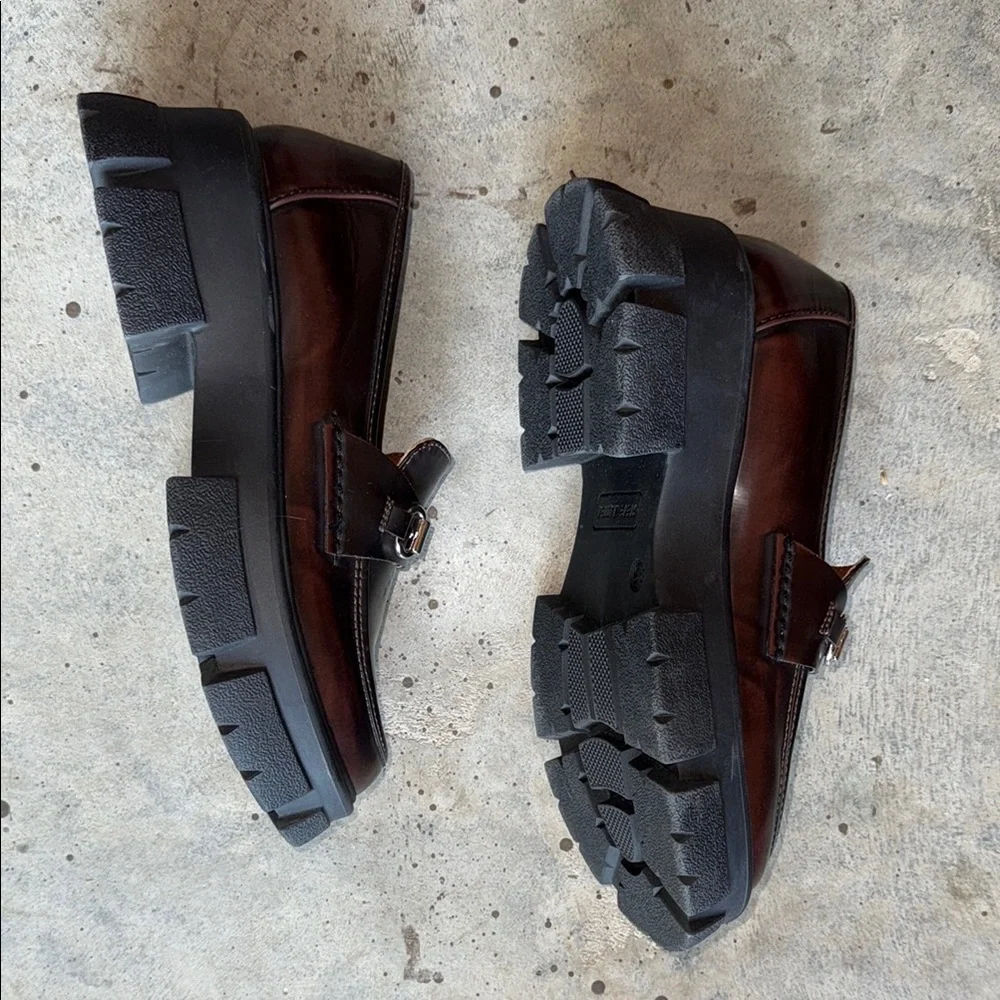 Steve Madden Brown and Silver Chunky Loafers - Picture 4 of 5